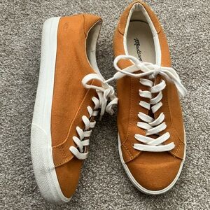 Madewell Sidewalk Low-Top Burnt‎ Orange Canvas Lace Up Sneakers #L324B 8